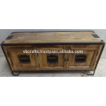 Industrial Urban Loft Metal Wooden Cabinet Natural Finish